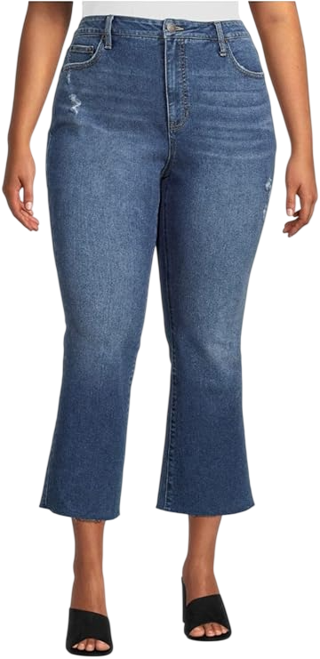 Terra and Sky Women's Vintage Crop Bootcut Jeans