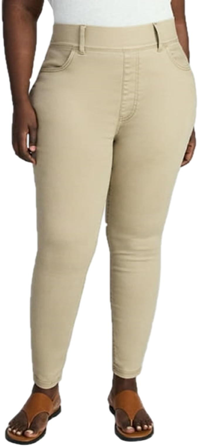 Women's Plus Size Pull On High Rise Skinny Jeggings by Terra and Sky